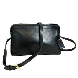 Coach Vintage Sutton Zip Crossbody Bag Leather Black 9814